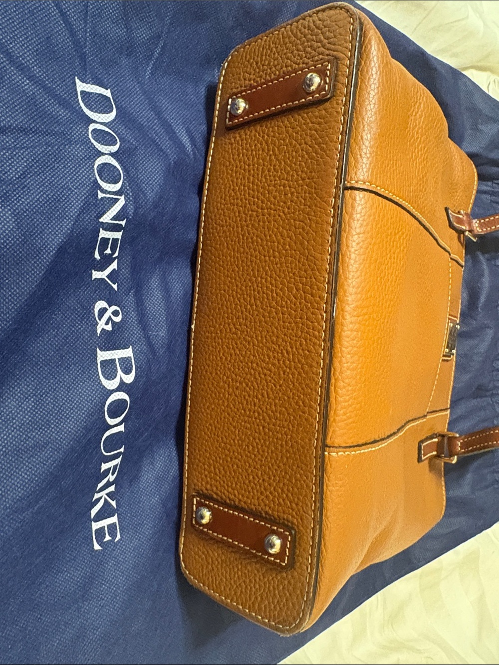 Dooney & Bourke Cognac Tan Pebbled Leather Tote with Matching Wallet - Picture 3 of 8